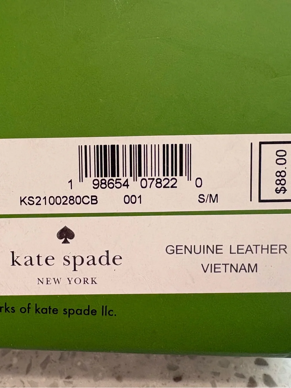 NEW kate spade Black Leather Belt with Gold Pave Spade Buckle Accent- S/M